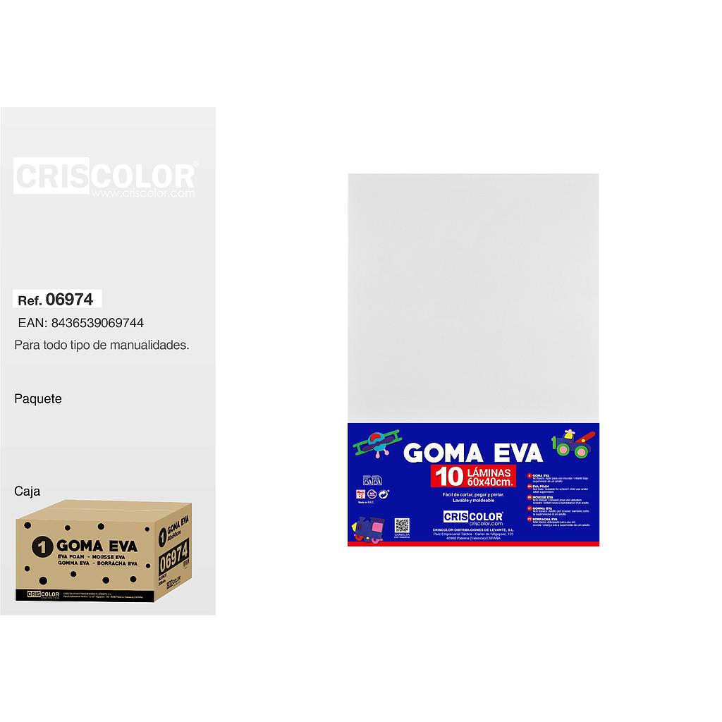 1 GOMA EVA 40X60CM BLANCO (Paquete de 10Und)