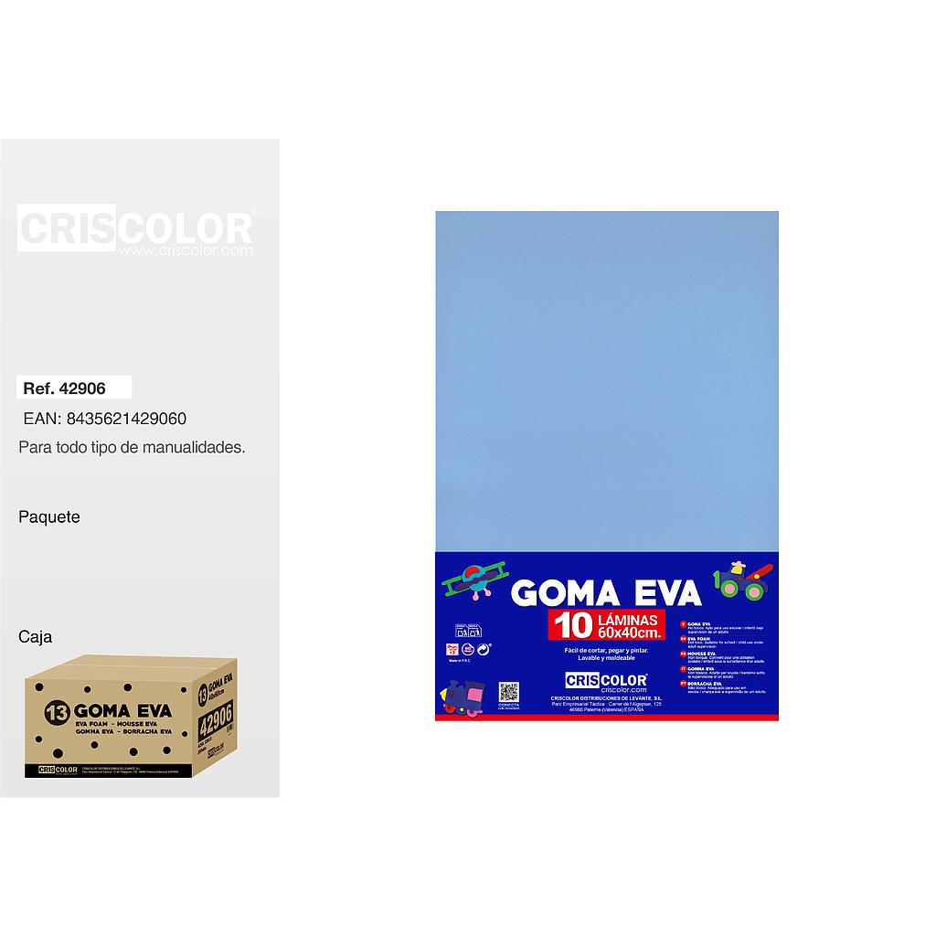 13 GOMA EVA 40x60CM AZUL CIELO (Paquete de 10Und)