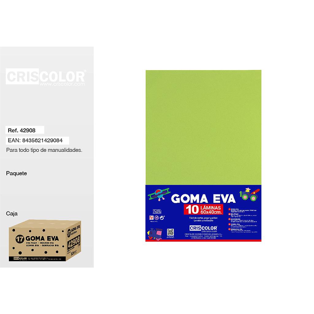 17 GOMA EVA 40x60CM VERDE PISTACHO PAQ.10UDS (Precio unitario).