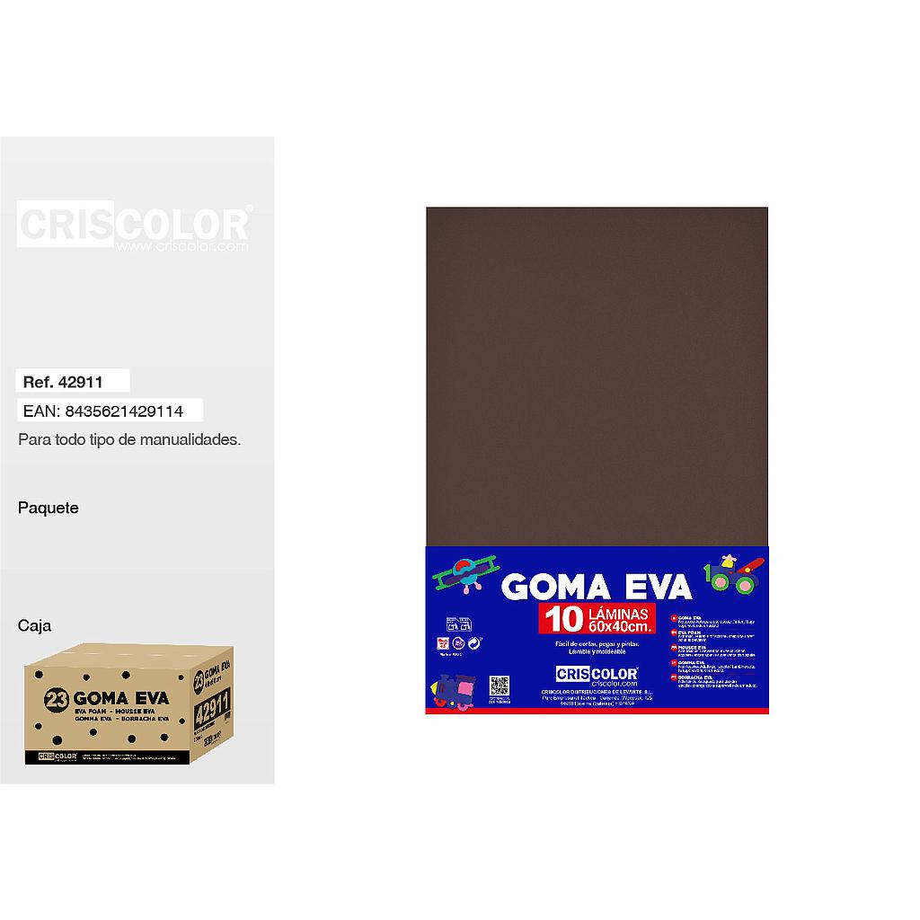 23 GOMA EVA 40x60CM MARRON OSCURO PAQ.10UDS (Precio unitario).