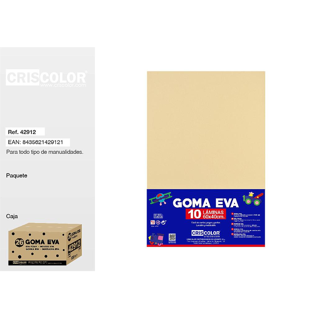 26 GOMA EVA 40x60CM CREMA PAQ.10UDS (Precio unitario).