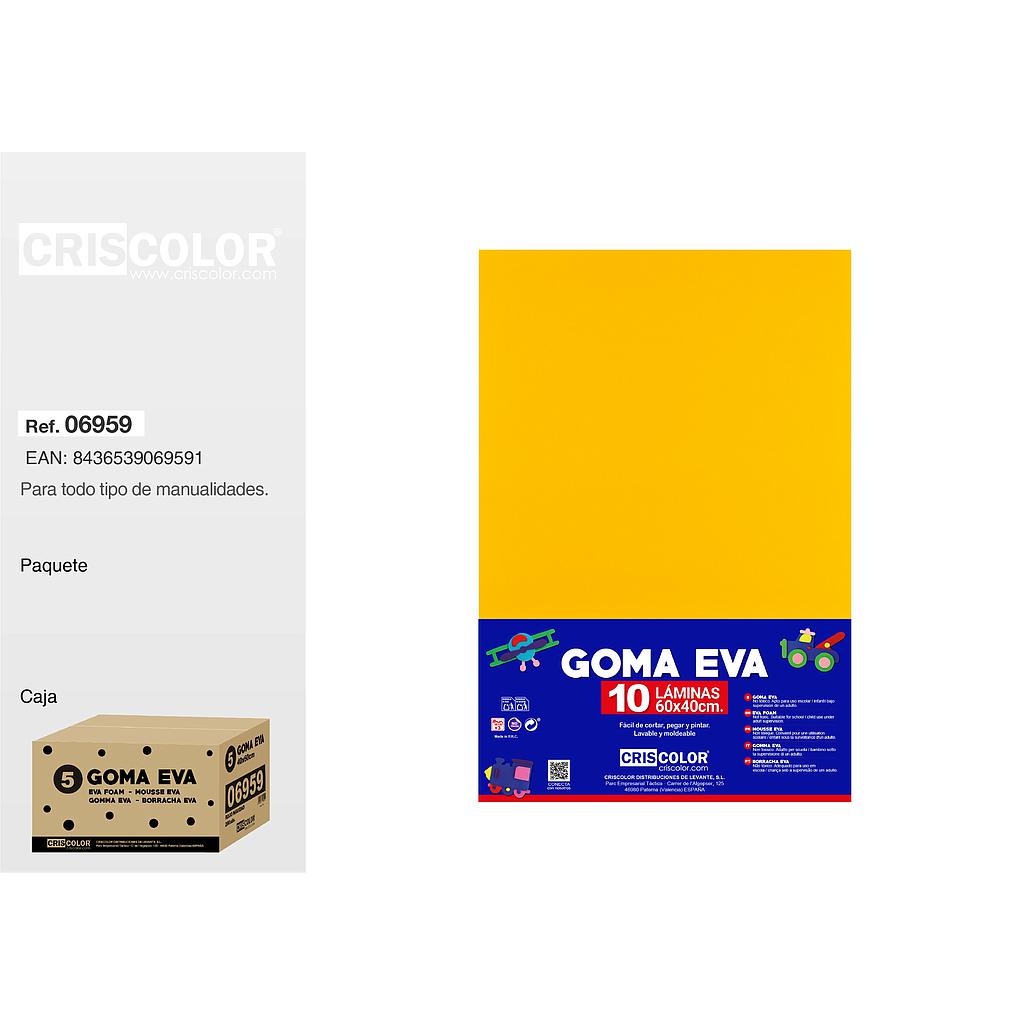 5 GOMA EVA 40X60CM AMARILLO PAQ.10UDS (Precio unitario).