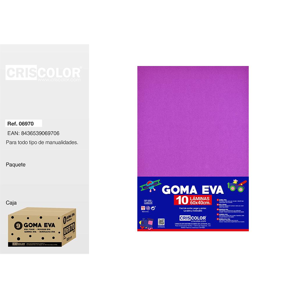 9 GOMA EVA 40X60CM LILA PAQ.10UDS (Precio unitario).