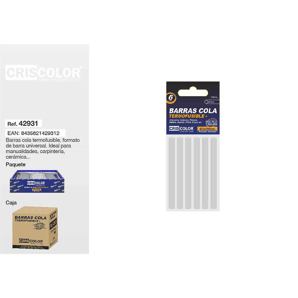 BARRA SILICONA  Ø7X100MM PACK 6UDS (Caja 24 Packs).