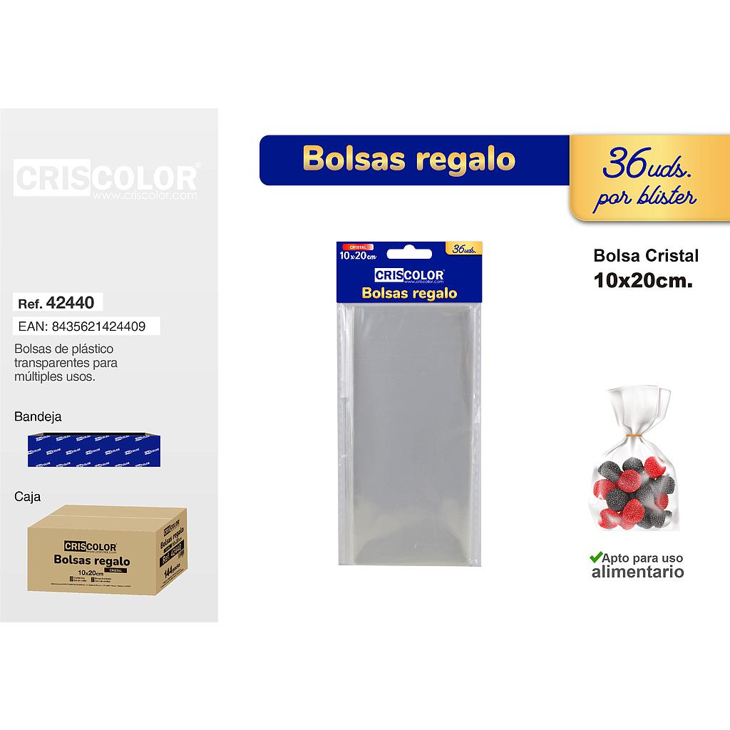 BOLSA CRISTAL 10X20CM 36UDS.