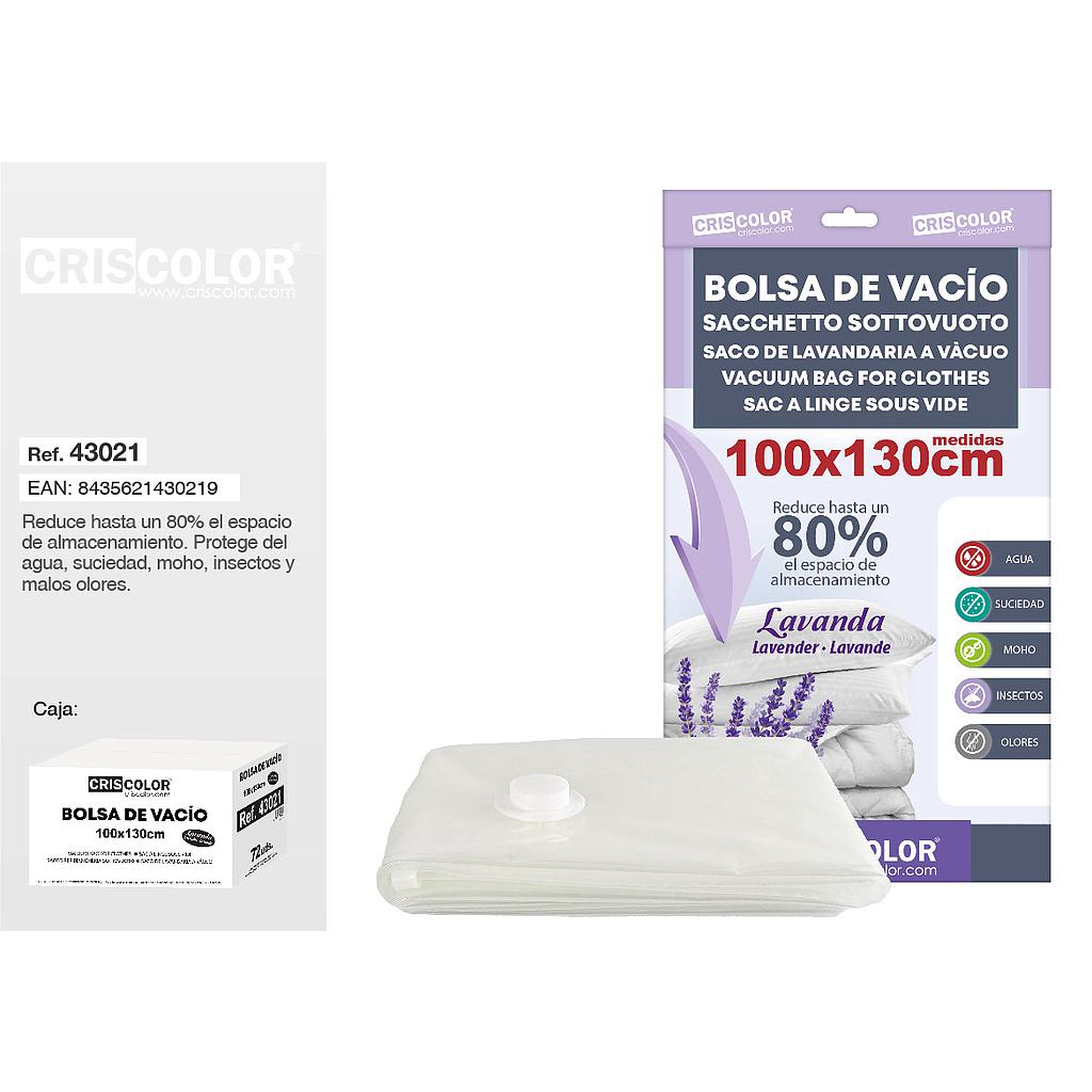 BOLSA DE VACIO PARA ROPA 100X130CM FRAGANCIA LAVANDA (Pack 12Und).
