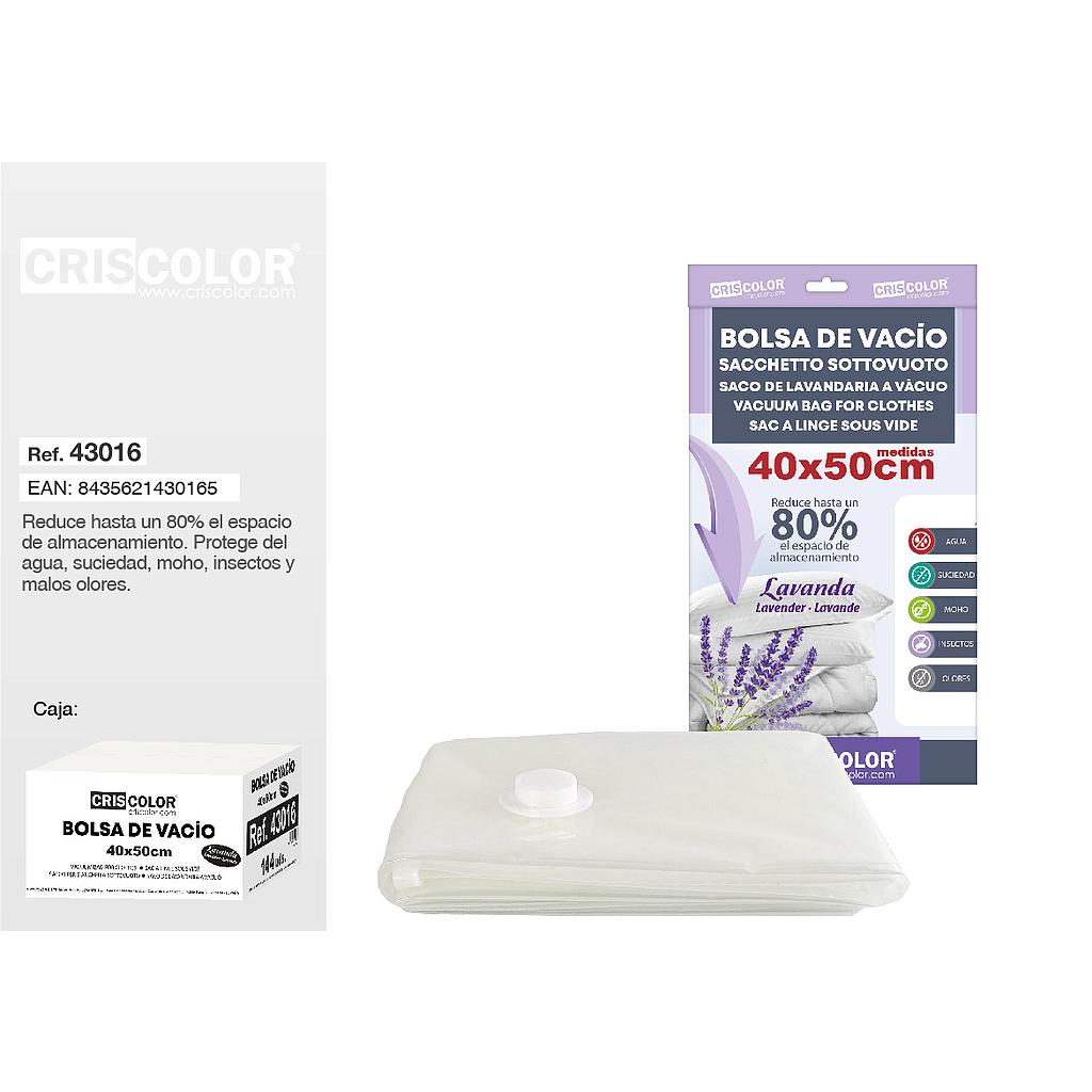BOLSA DE VACIO PARA ROPA 40X50CM FRAGANCIA LAVANDA (Pack 12Und).