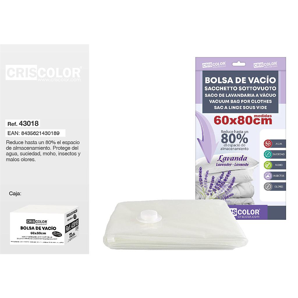 BOLSA DE VACIO PARA ROPA 60X80CM FRAGANCIA LAVANDA (Pack 12Und).