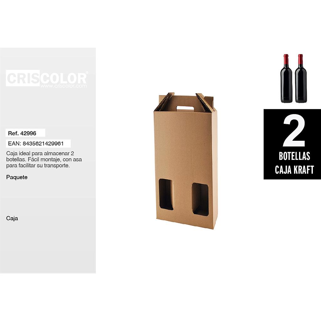 CAJA CARTON 2 BOTELLAS VINO (Paquete de 5Und)