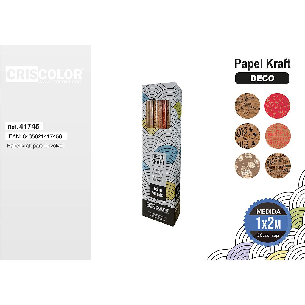 PAPEL DECO KRAFT 1X2M  (Precio Unitario)