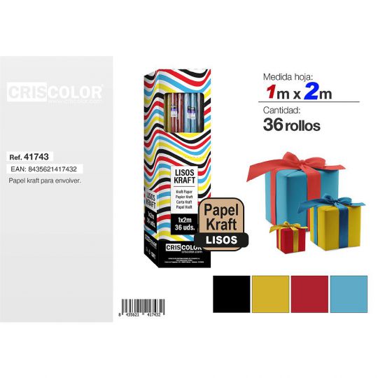 ROLLO PAPEL LISOS KRAFT 1X2M (Caja 36 Und).