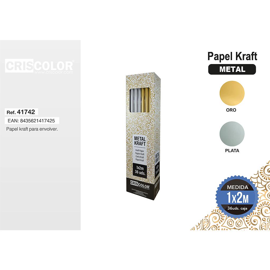 PAPEL METAL KRAFT 1X2MTS (Precio Unitario)