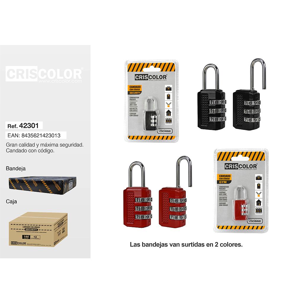CANDADO SECURITY CON CODIGO 23X54MM (Precio Unitario)