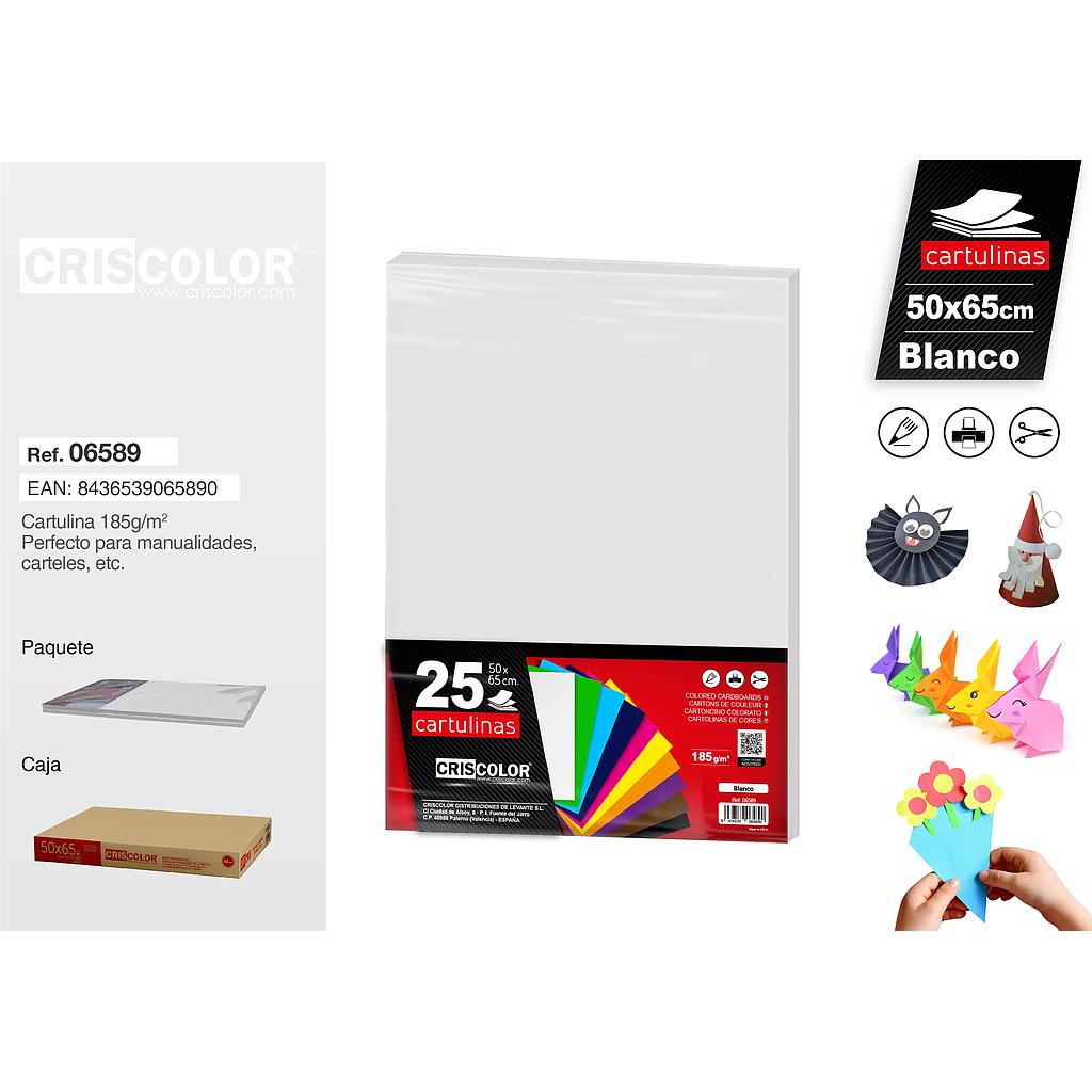 CARTULINA 50X65CM BLANCO (Paquete de 25 Und.)