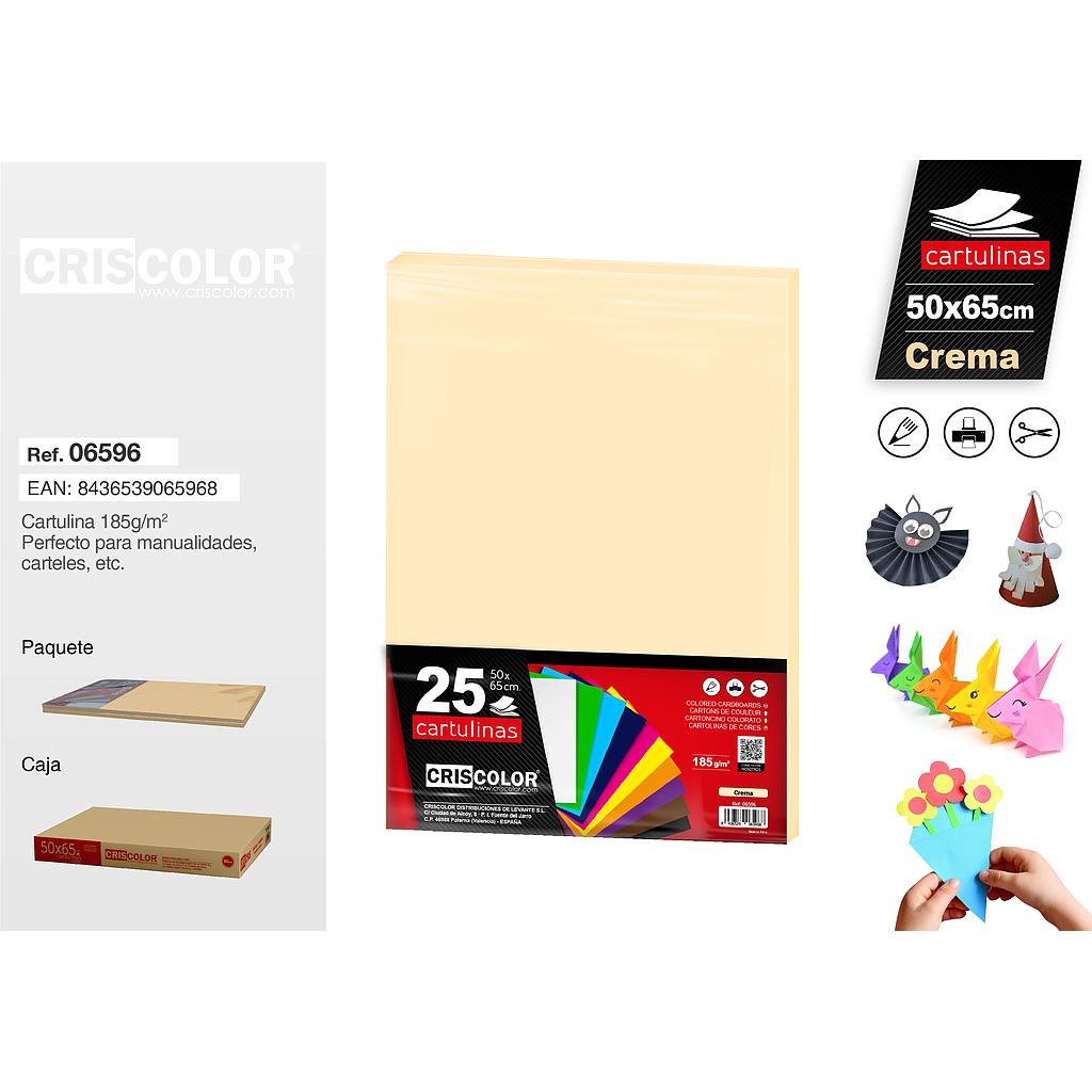 CARTULINA 50X65CM CREMA ((Paquete de 25 Und.)