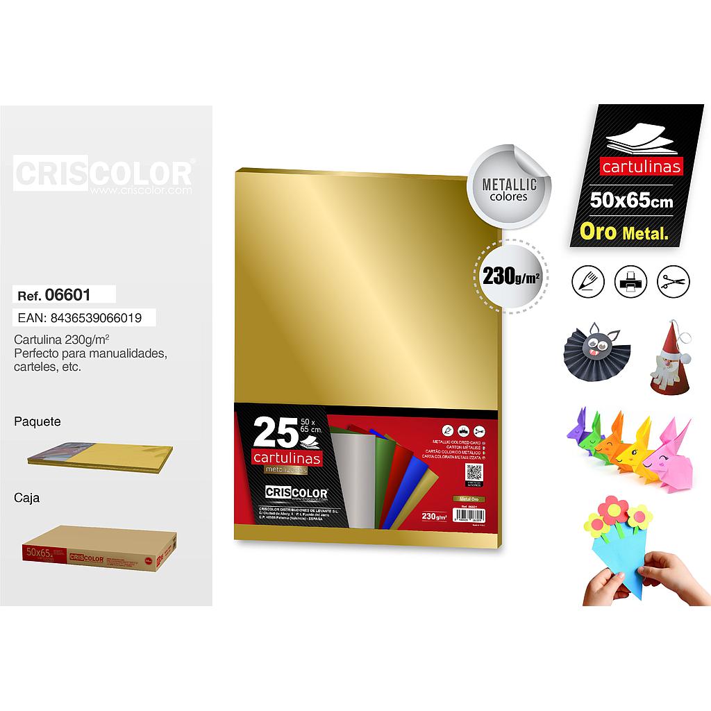 CARTULINA 50X65CM ORO METALICO (Precio Unitario)