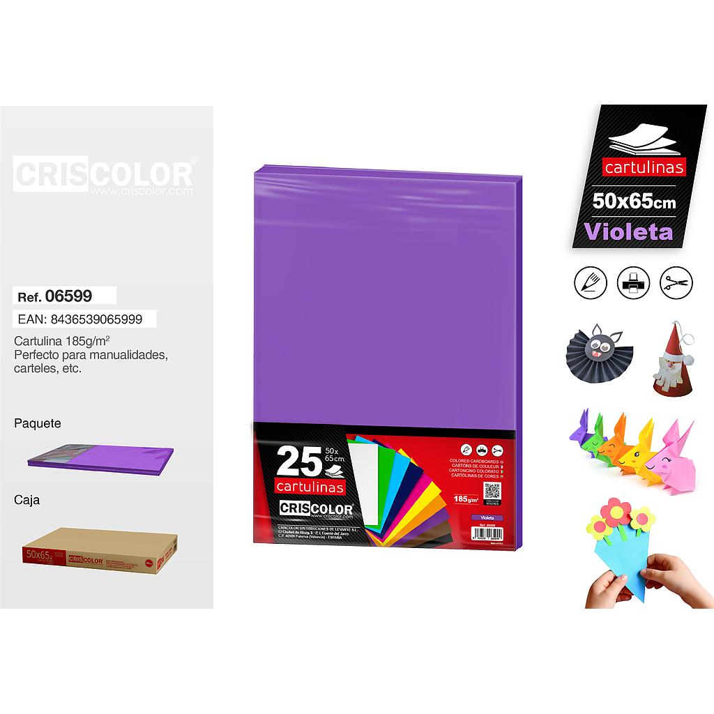 CARTULINA 50X65CM VIOLETA (Paquete de 25 Und.)