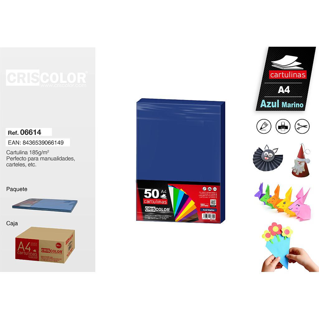 CARTULINA A4 AZUL MARINO (Paquete de 50 Und.)