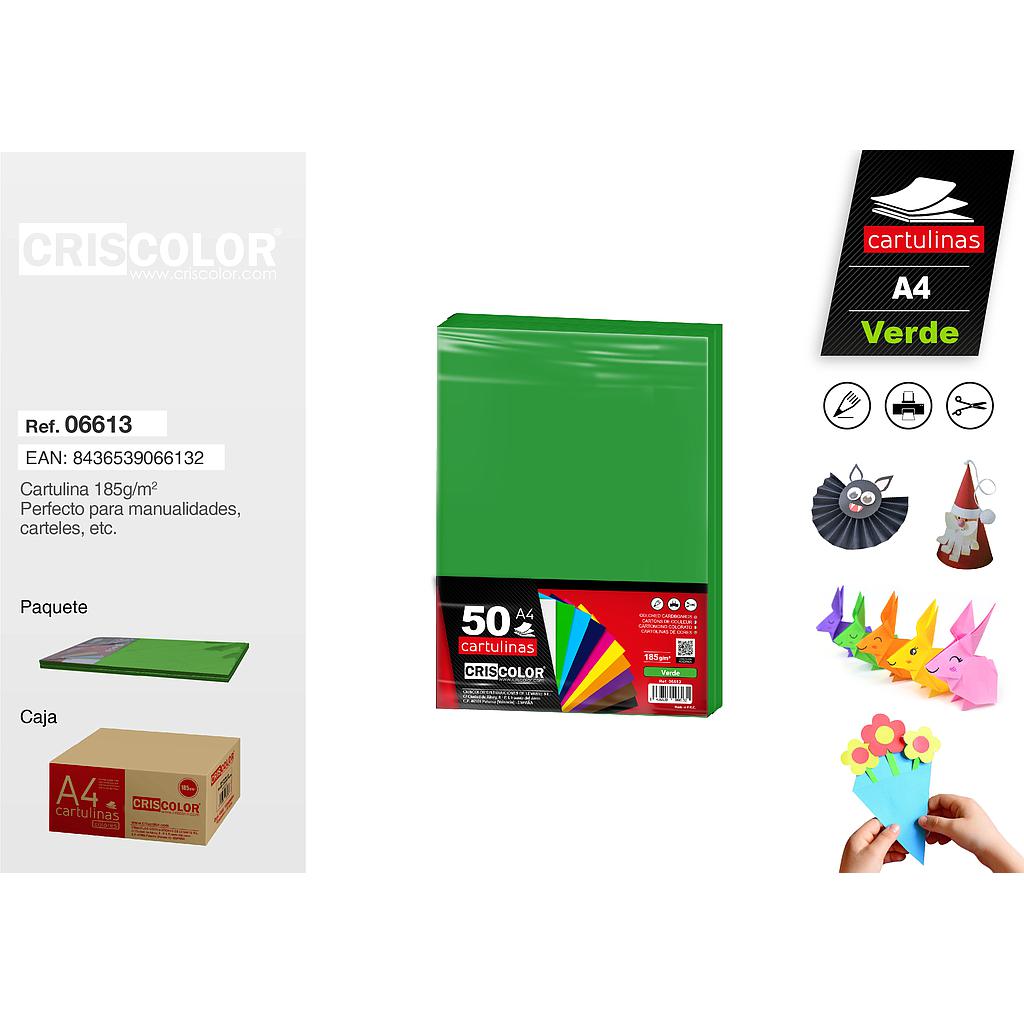 CARTULINA A4 VERDE (Paquete de 50 Und.)