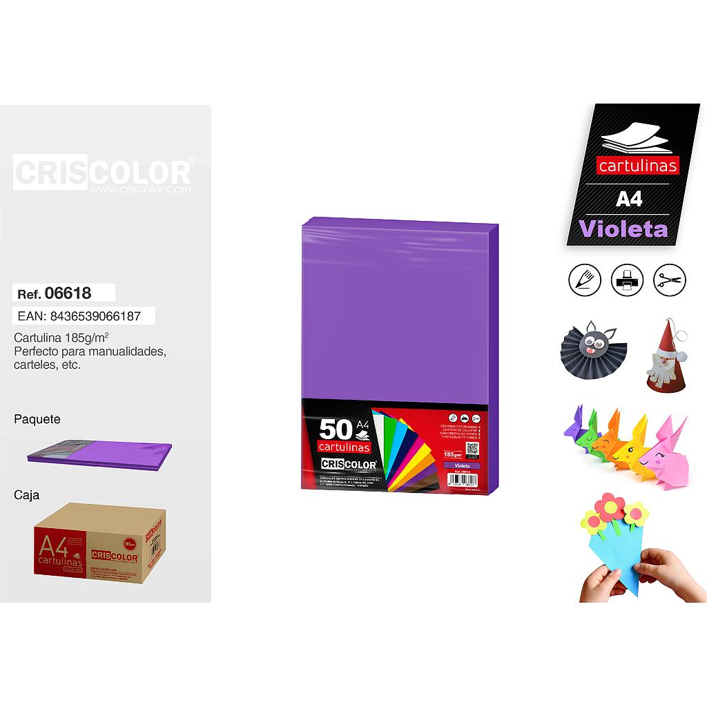 CARTULINA A4 VIOLETA (Paquete de 50 Und.)