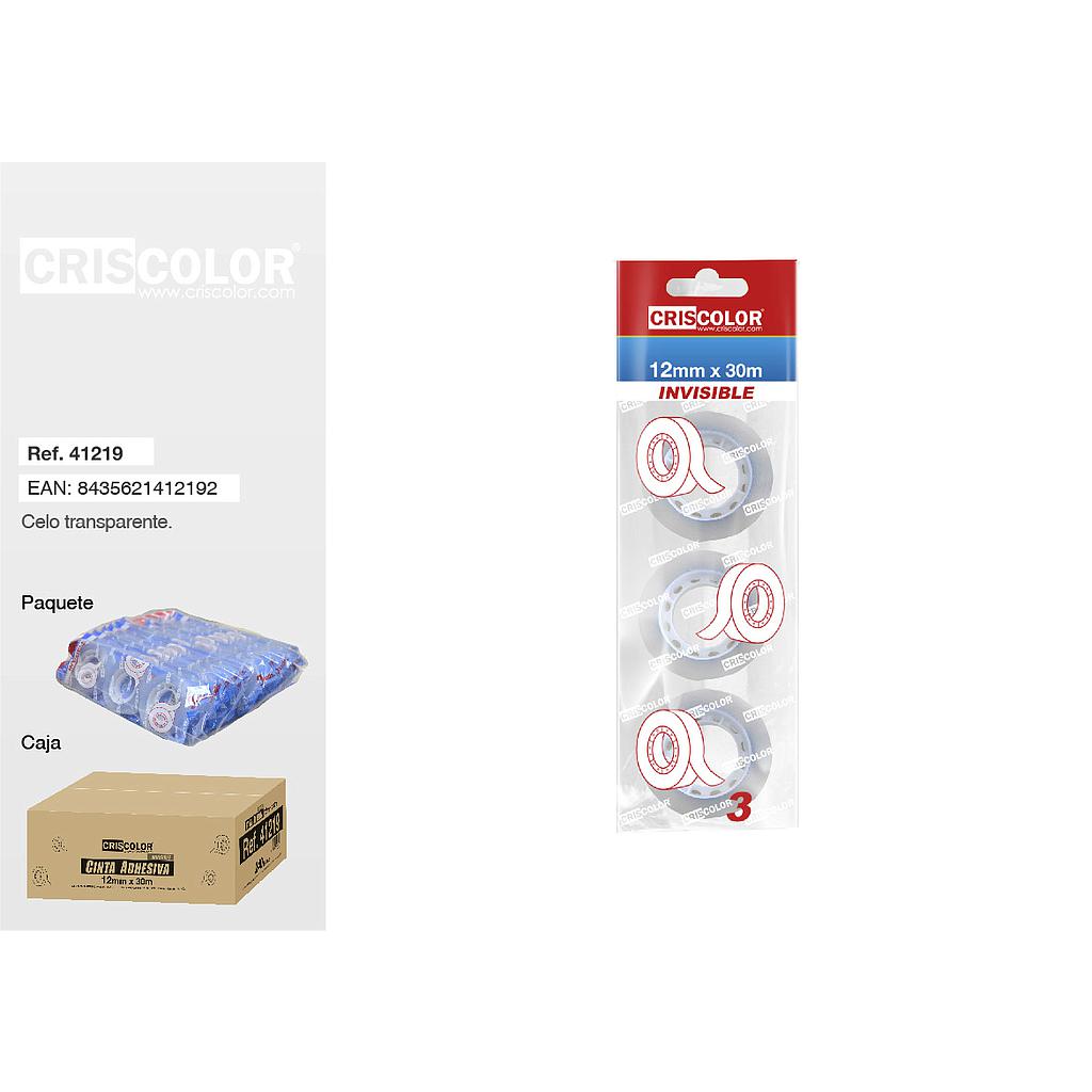 CELO INVISIBLE 12MMX30M  PACK 3UDS.