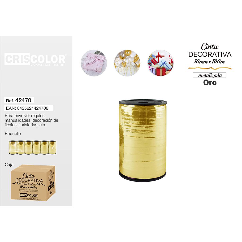 CINTA DECORATIVA METALIZADA 10MMX100M ORO