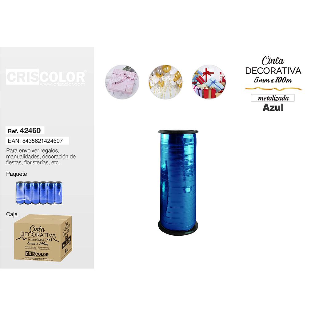 CINTA DECORATIVA METALIZADA 5MMX100M AZUL