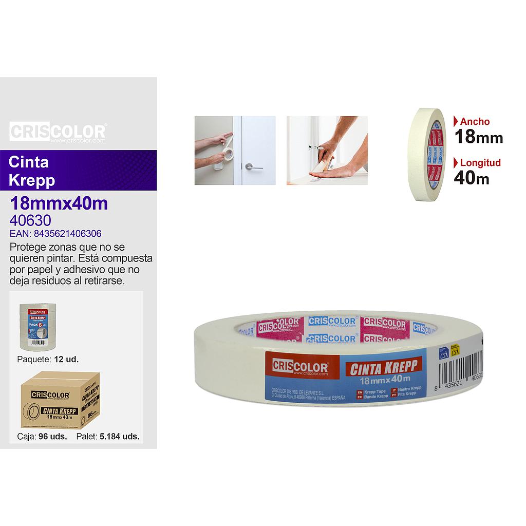 CINTA KREPP 18MMX40M (Pack 6 Und.)