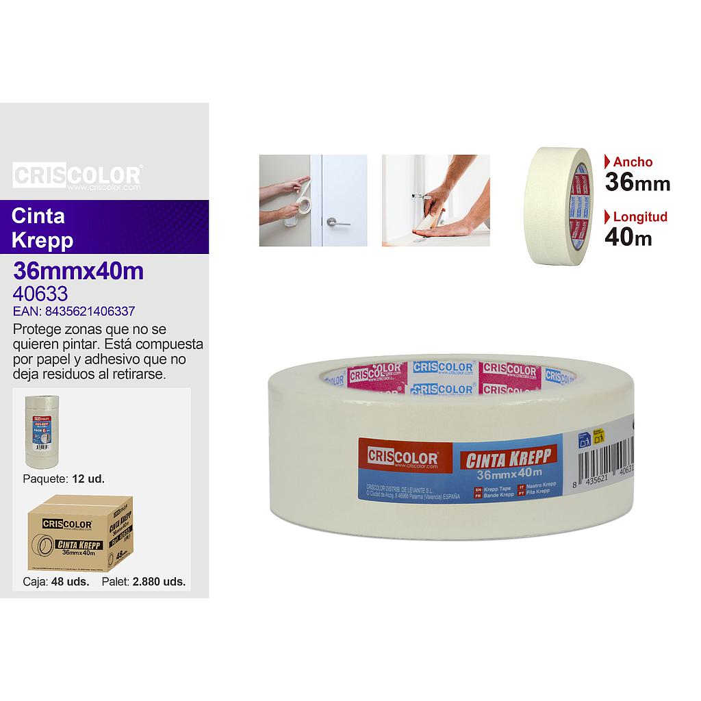 CINTA KREPP 36MMX40M (Pack 6 Und.)