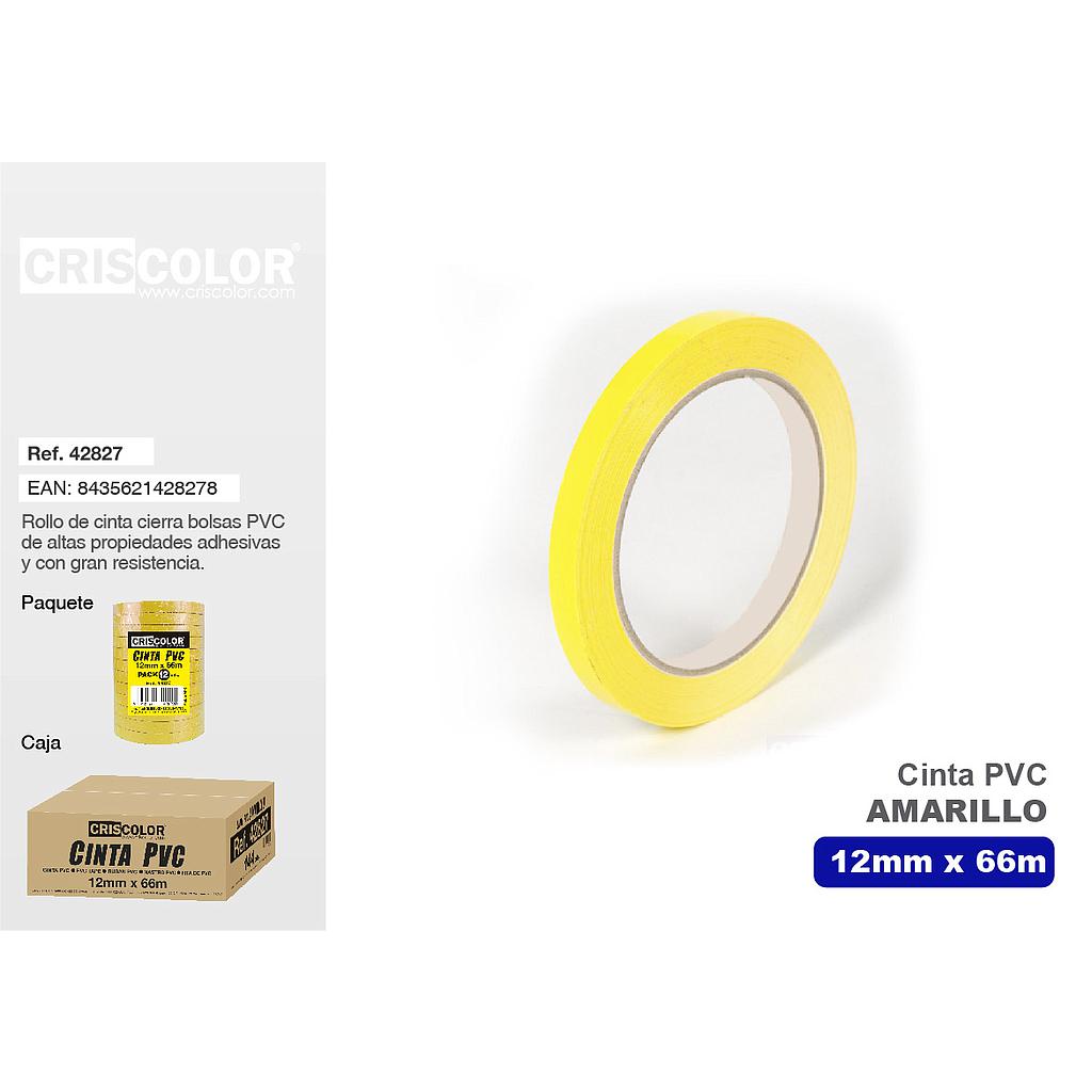 CINTA PVC 12MMX66MTS AMARILLO