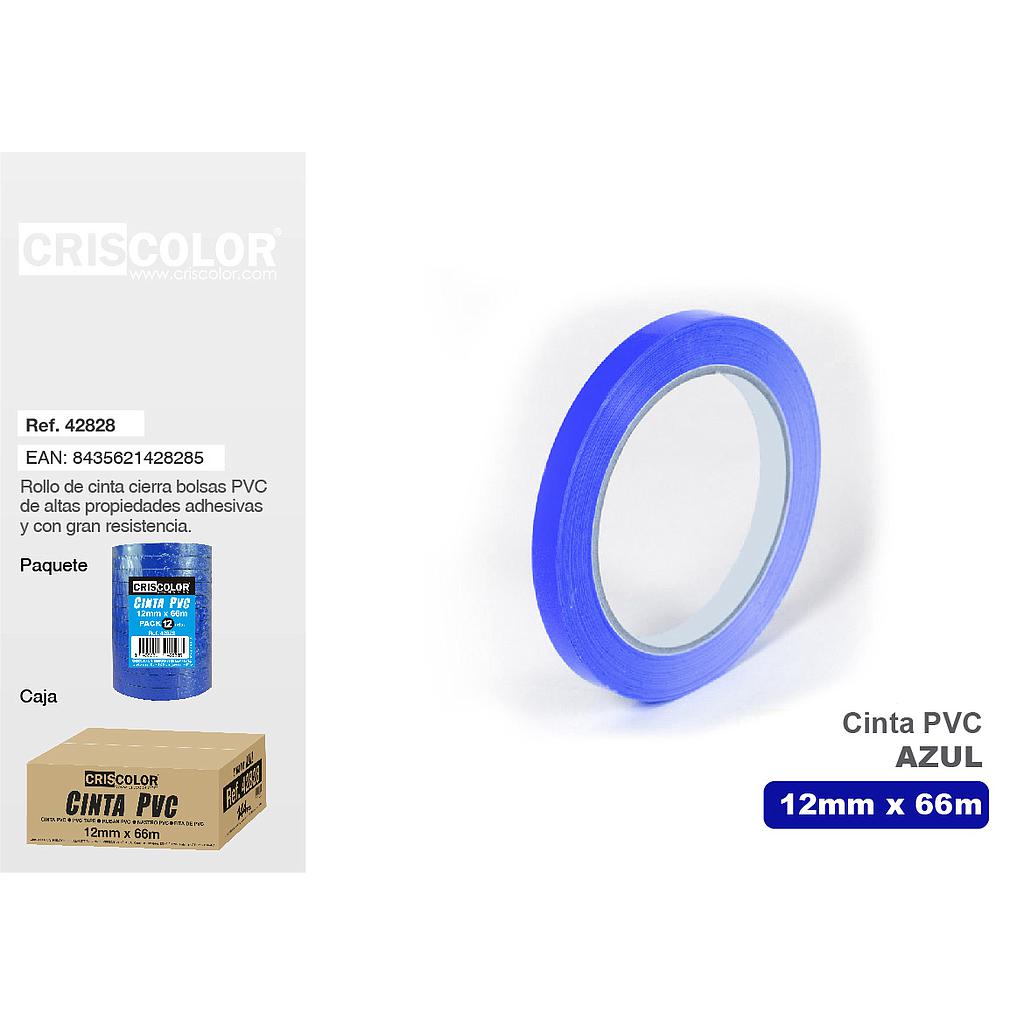 CINTA PVC 12MMX66MTS AZUL