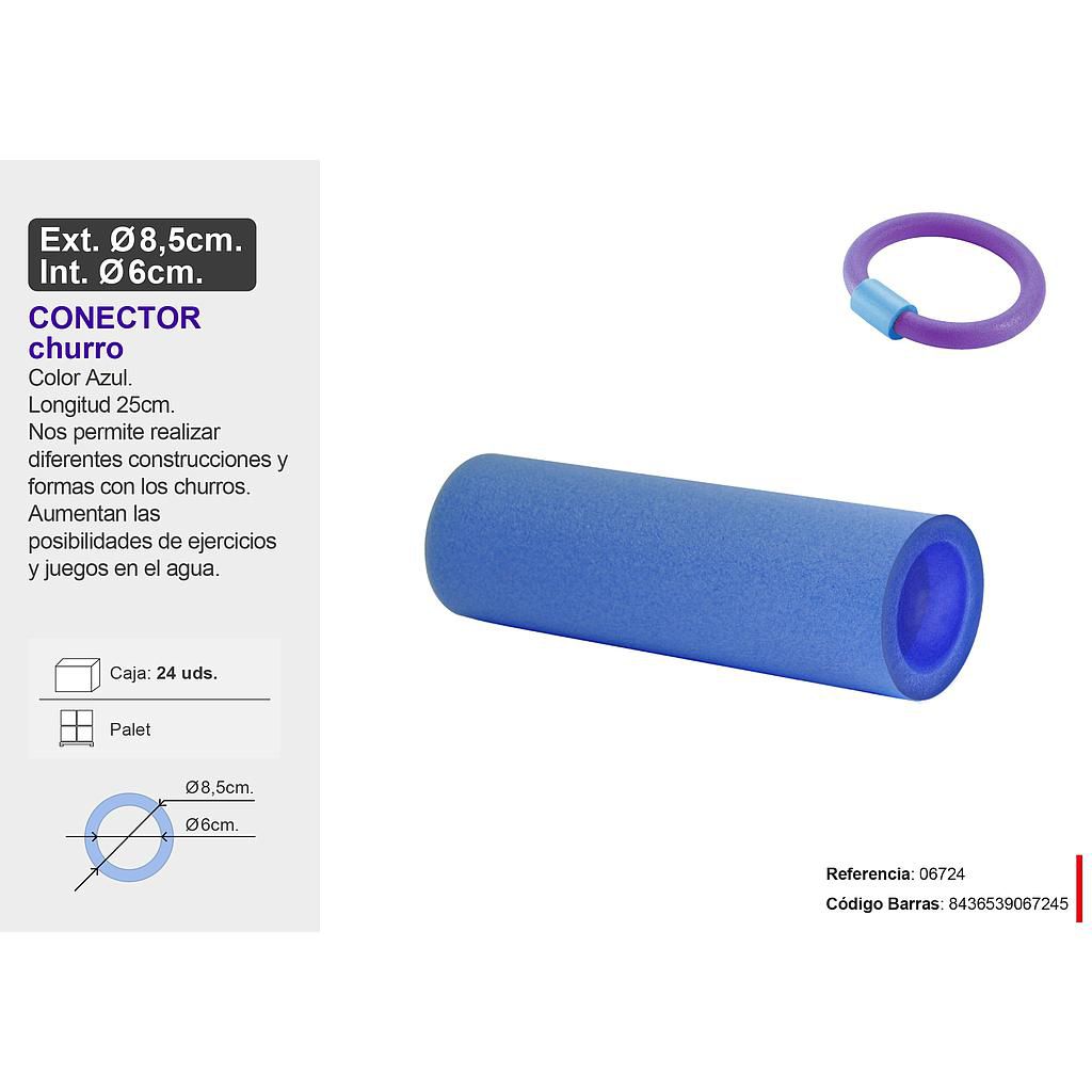 CONECTOR CHURRO AZUL 25CM