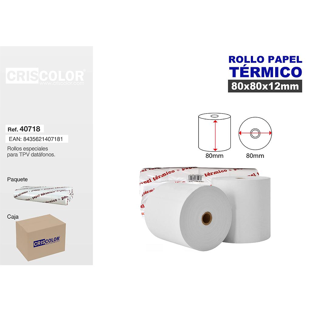 CRISCOLOR ROLLO TERMICO 80X80MM FSC® A000523 (Pack 8 Und.)