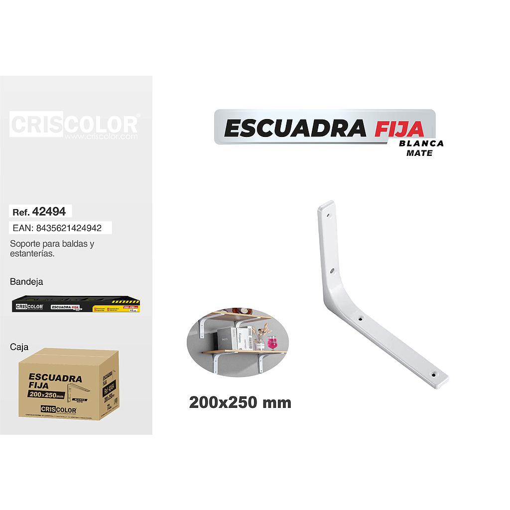 ESCUADRA BLANCA MATE 200X250