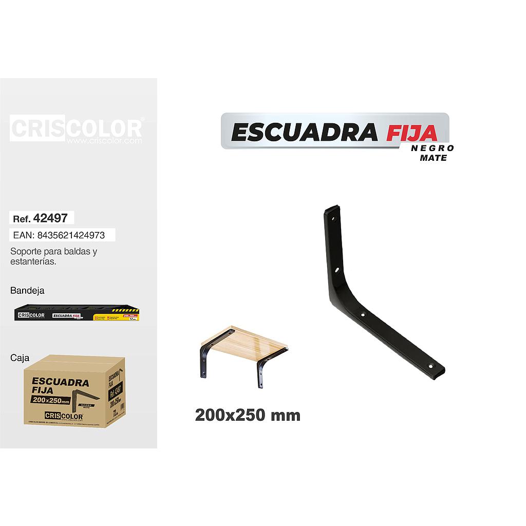 ESCUADRA NEGRA MATE 200X250MM