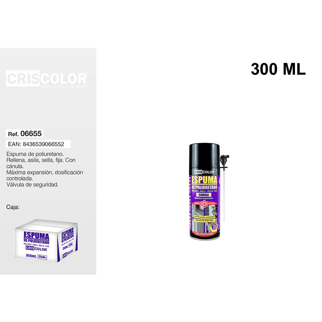 ESPUMA POLIURETANO 300ML CON CANULA (Caja de 12Und).