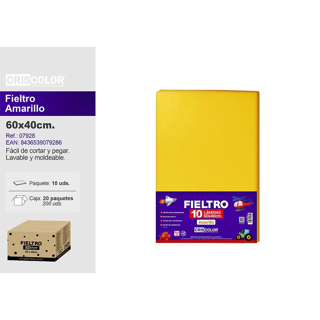 FIELTRO 40X60CM  AMARILLO PAQ.10UDS (Precio unitario).