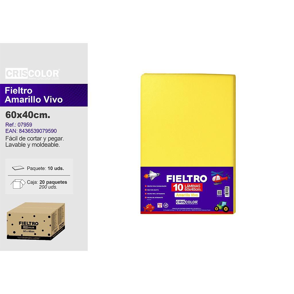 FIELTRO 40X60CM  AMARILLO VIVO PAQ.10UDS (Precio unitario).