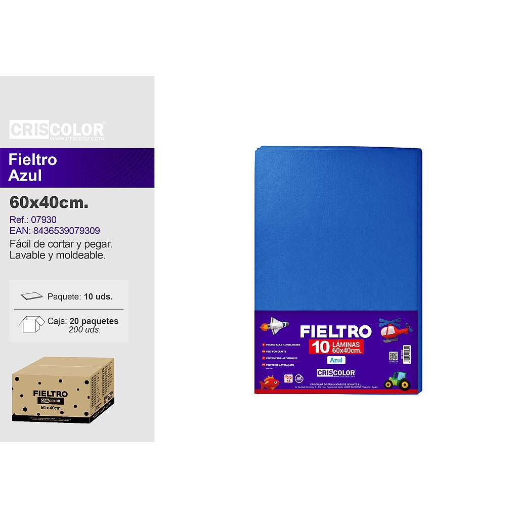 FIELTRO 40X60CM  AZUL PAQ.10UDS (Precio unitario).