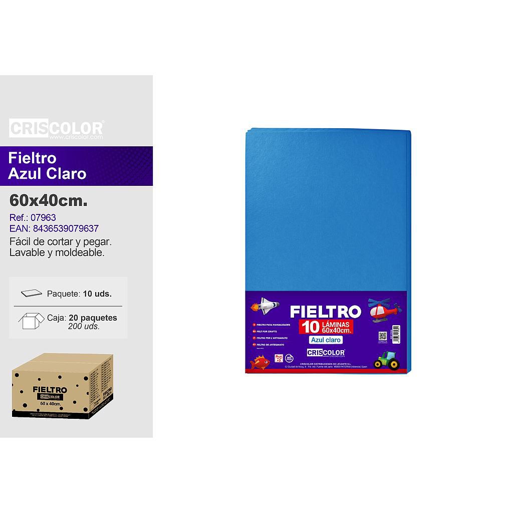 FIELTRO 40X60CM  AZUL CLARO PAQ.10UDS (Precio unitario).