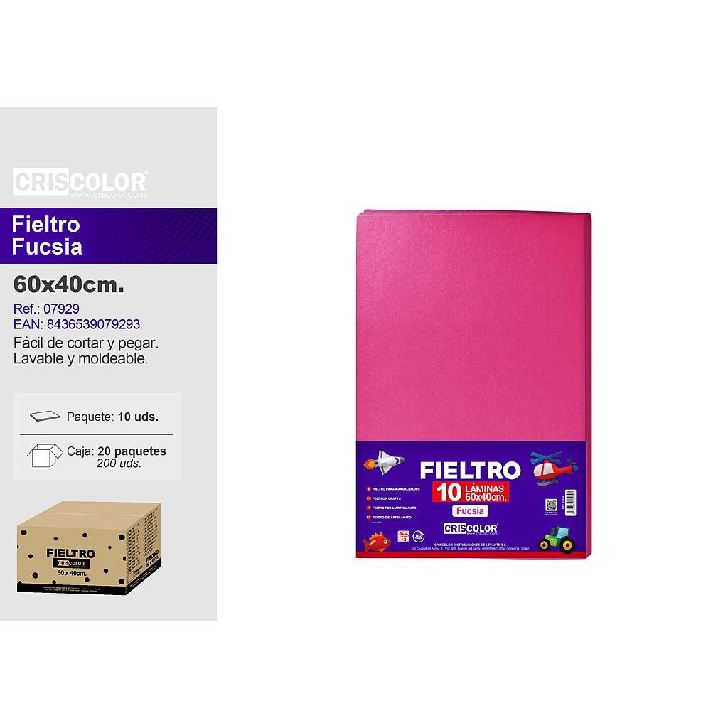 FIELTRO 40X60CM  FUCSIA PAQ.10UDS (Precio unitario).