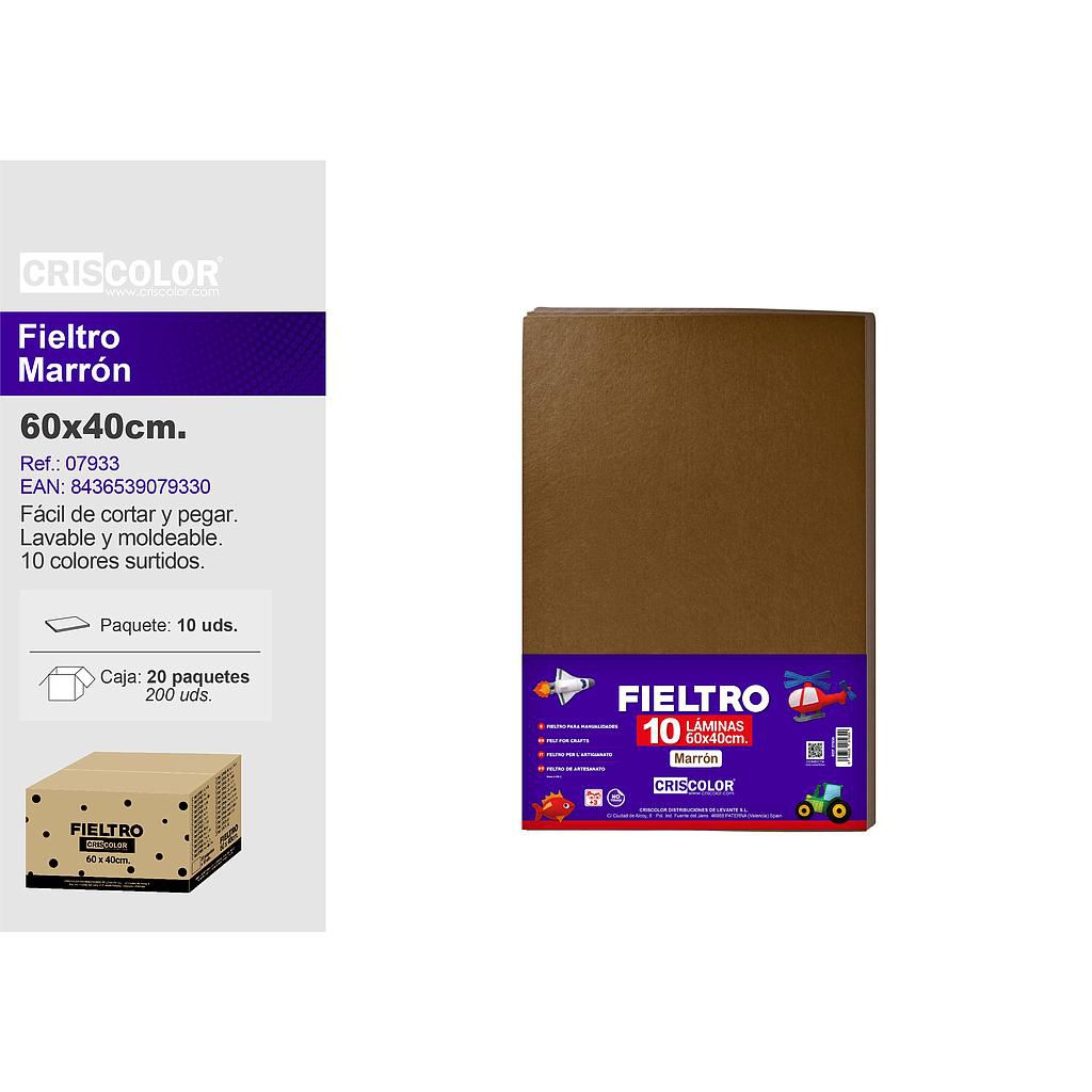 FIELTRO 40X60CM  MARRON PAQ.10UDS (Precio unitario).