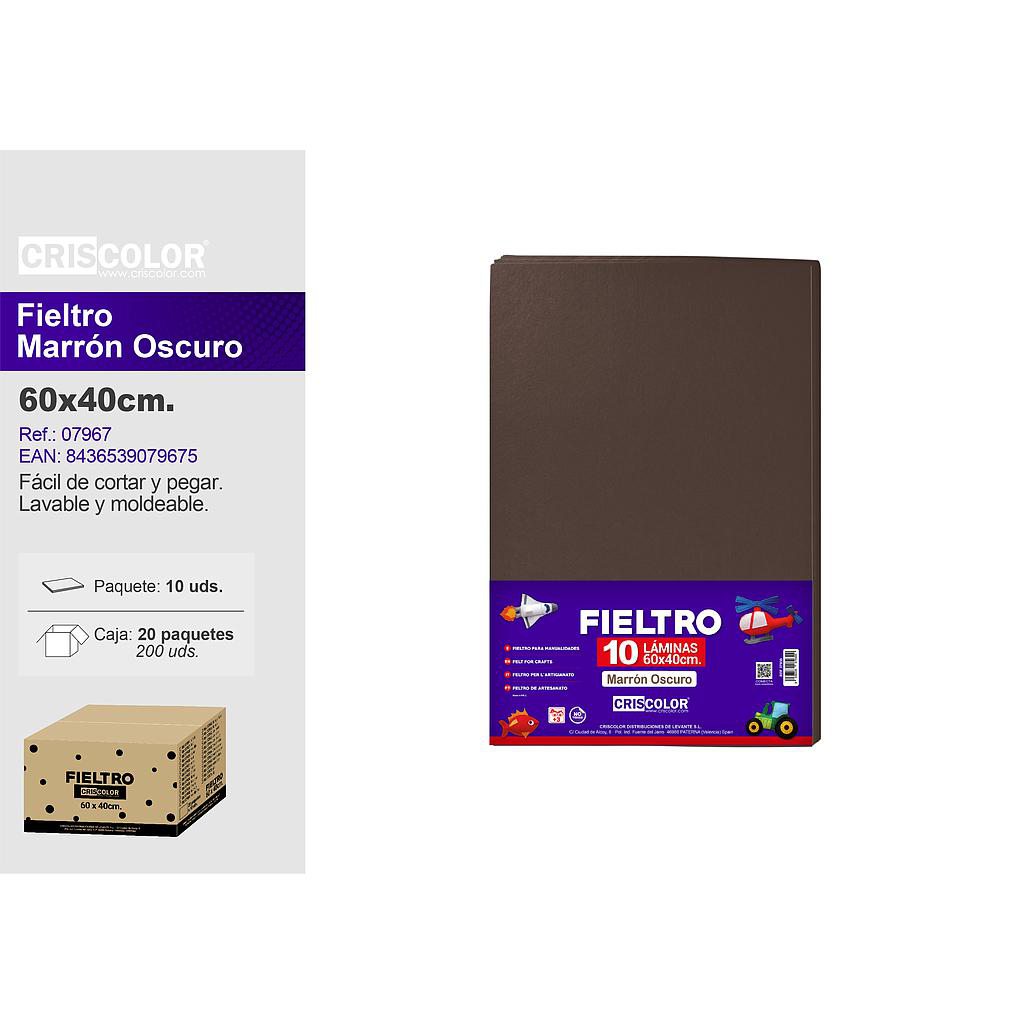 FIELTRO 40X60CM  MARRÓN OSCURO PAQ.10UDS (Precio unitario).