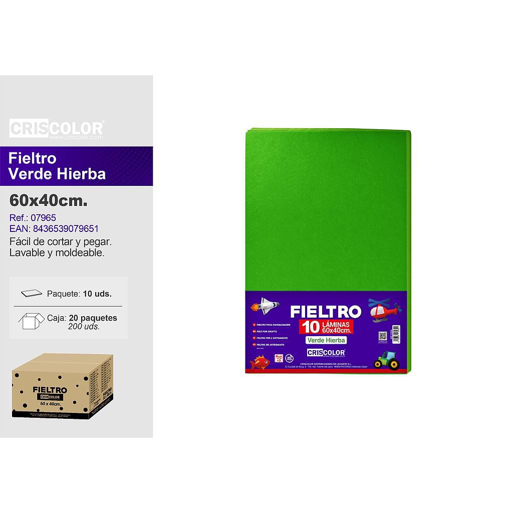 FIELTRO 40X60CM  VERDE HIERBA (Paquete de 10Und)