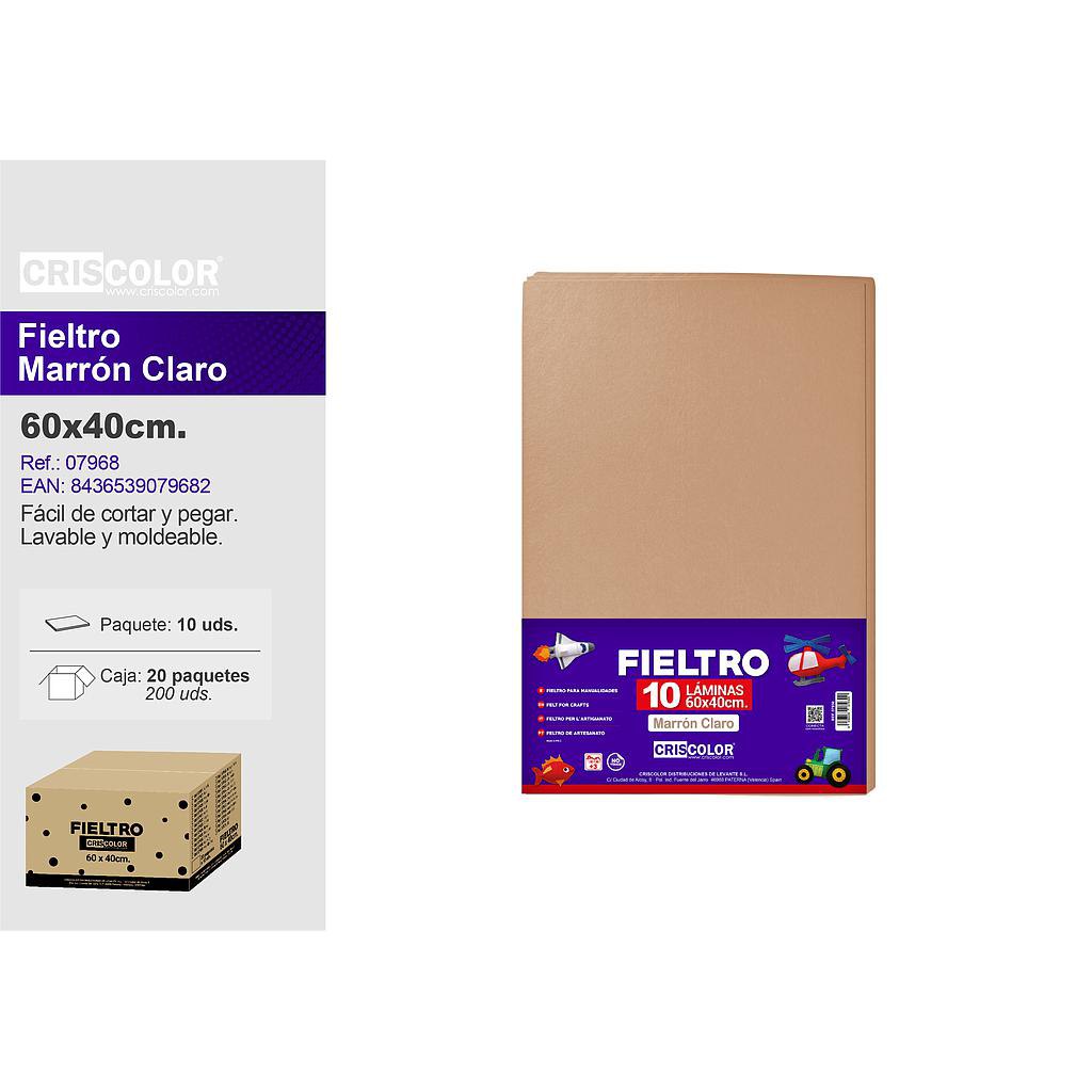 FIELTRO 60X40CM  MARRON CLARO PAQ.10UDS (Precio unitario).