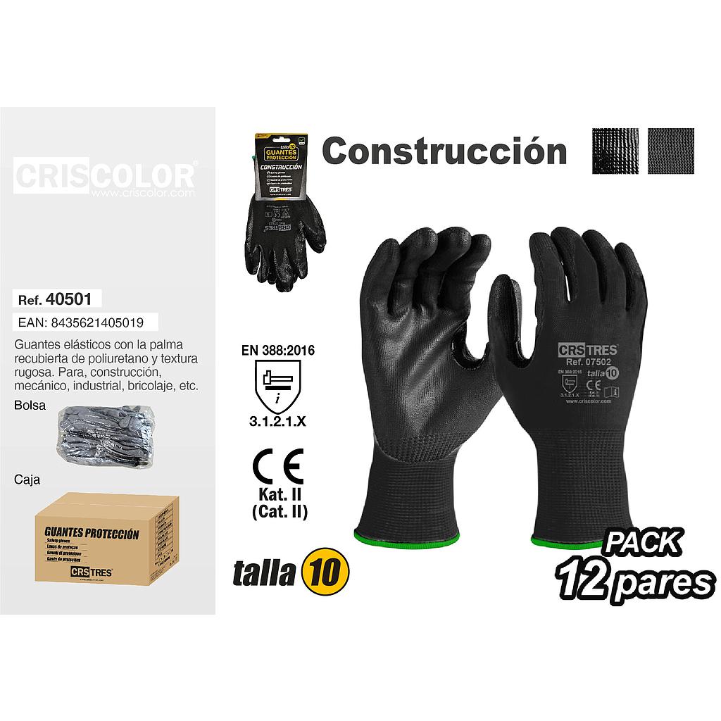 GUANTES PROTECCION CONSTRUCCION TALLA 10 (Pack 12Und).