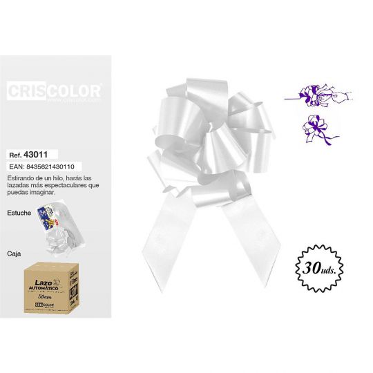 LAZO AUTOMATICO 50MM BLANCO (Precio Unitario)