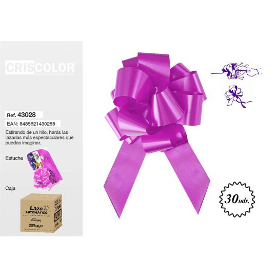 LAZO AUTOMATICO 50MM FUCSIA (Precio Unitario)