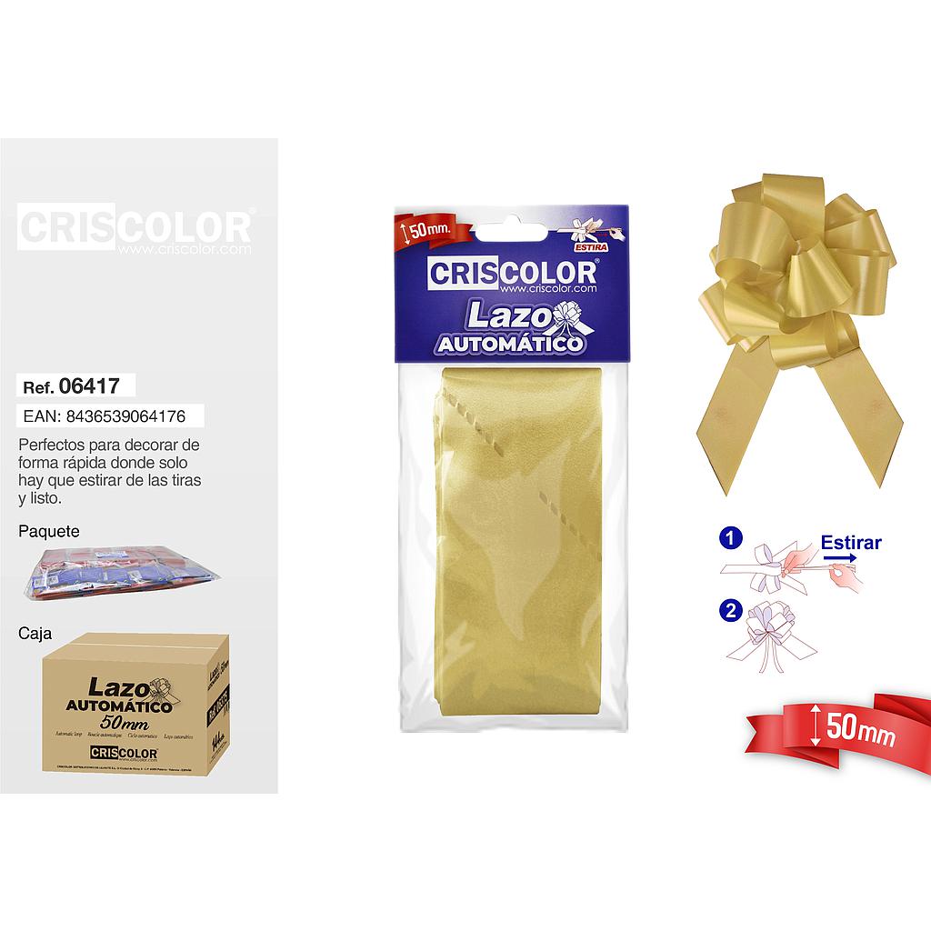 LAZO AUTOMATICO 50MM ORO (Precio Unitario)