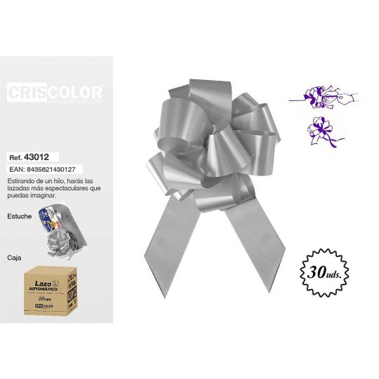 LAZO AUTOMATICO 50MM PLATA (Precio Unitario)